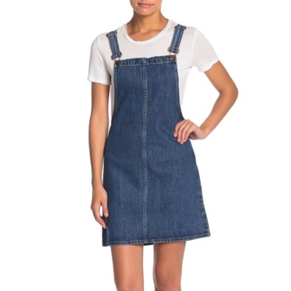 Madewell Denim Overall Side Zip Mini Dress